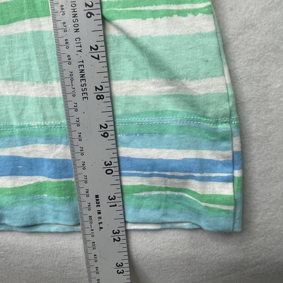 Lilly Pulitzer Sea Scape Linden 3/4 Sleeves Blue Green Striped Dress Women’s XXS - Picture 12 of 12
